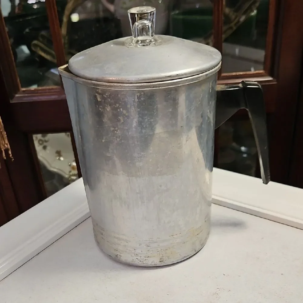 Vintage Chilton Ware 7 Cup Aluminum Percolator - Silver Coffee Pot - Complete